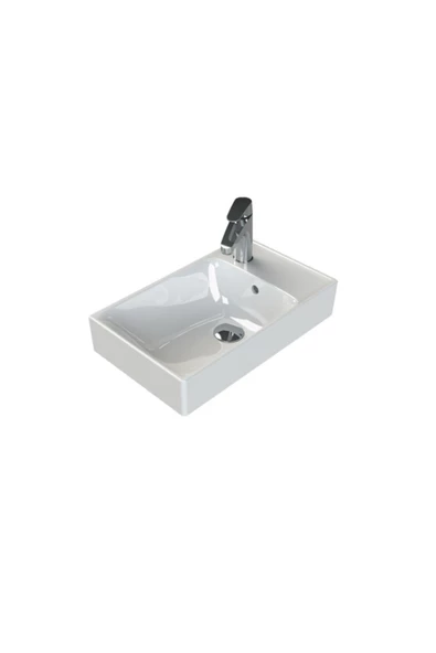 Turkuaz  Sharp Etajerli Lavabo 50x25 cm ürün görseli 1