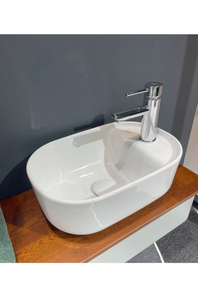 Turkuaz  Aqua Tezgahüstü Lavabo 42x28 cm ürün görseli 1