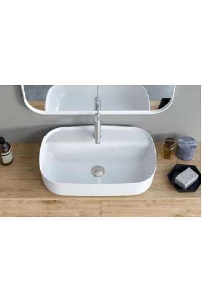 Turkuaz  Aqua Tezgahüstü Lavabo 60x40 cm ürün görseli 1