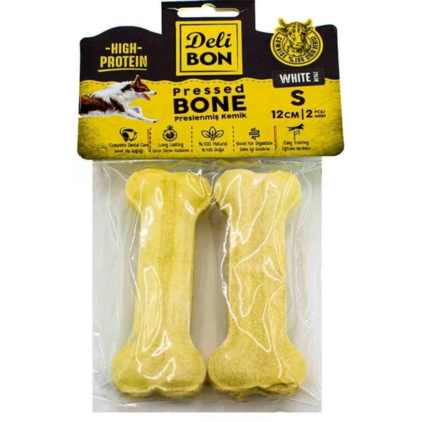 DELİBON DERİ PRES KEMİK 12CM S BOY 2Lİ PAKET BEYAZ 12CMX2AD. ürün görseli 1