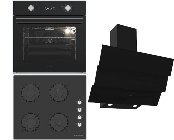 Termikel Ankastre Set (BO O6555C DB + BH P6144C B + CH S6532C BB) ürün görseli 1