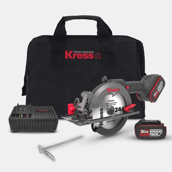 Kress KUE11 20Volt 4.0Ah. Li-ion 140MM Çift Akülü Kömürsüz Profesyonel Çok Amaçlı Daire Testere ürün görseli 1