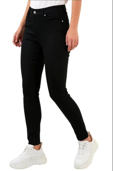 Kadın Siyah Likralı Dar Paça Kot Pantolon T-399 BGL-ST03123 ürün görseli 1