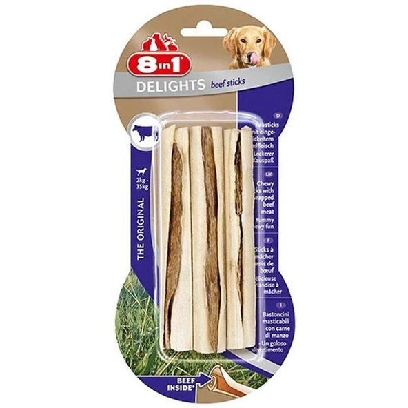 8 in 1 Delights Köpekler İçin Biftekli Ağız Bakım Çubuğu 3 lü 75 Gr ürün görseli 1