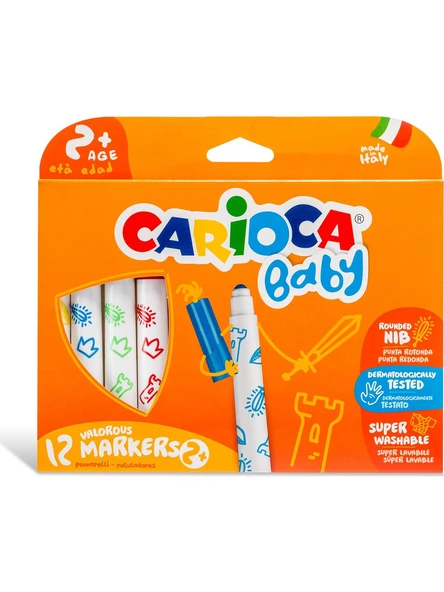 Carioca Jumbo Bebek Süper Yıkanabilir Keçeli Boya Kalemi 12'li ürün görseli 1