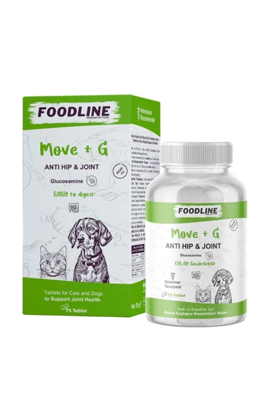 Foodline Hip&Joint Glucosamine 75 Tablet Kedi ve Köpekler için Eklem Sağlığını Destekleyici ürün görseli 1