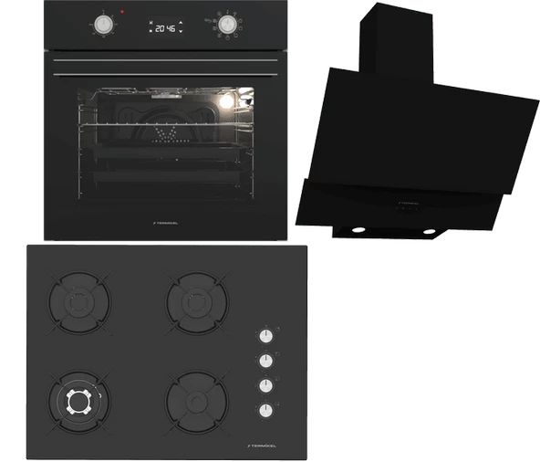 Termikel Ankastre Set (BO O6555C DB + BH P7194C B + CH C6532C BB) ürün görseli 1
