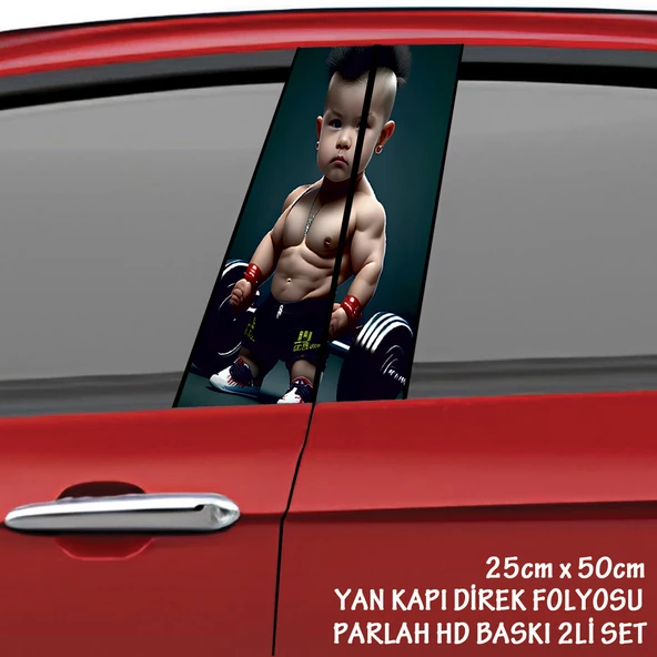 bodyci vücud geliştirme çocuk oto sticker - yeni nesil hd baskı kalitesi araba kapı direkleri kaplama folyosu - tuning modifiye aksesuar ürün görseli 1