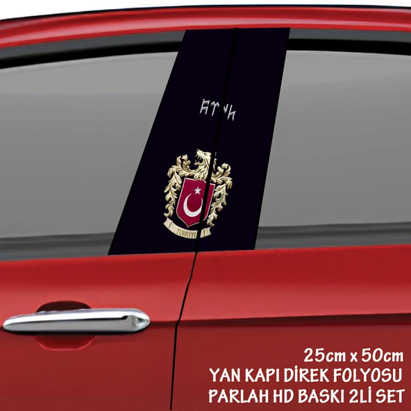 ayyıldız kartal kanat oto sticker - yeni nesil hd baskı kalitesi araba kapı direkleri kaplama folyosu - tuning modifiye aksesuar ürün görseli 1
