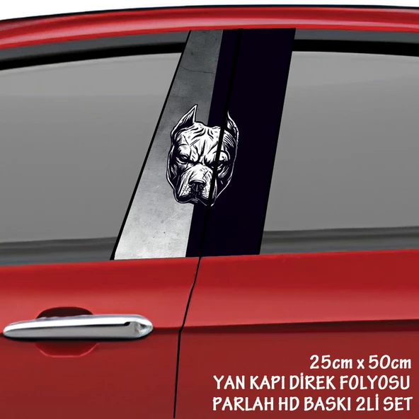 pitbull köpek oto sticker - yeni nesil hd baskı kalitesi araba kapı direkleri kaplama folyosu - tuning modifiye aksesuar ürün görseli 1
