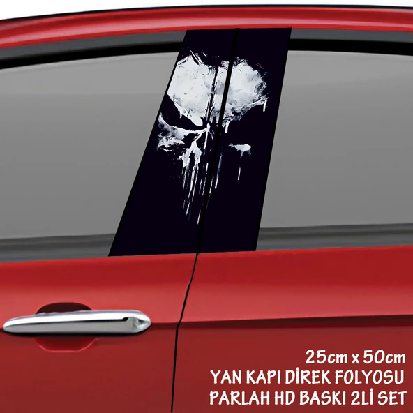 eskitilmiş kuru kafa oto sticker - yeni nesil hd baskı kalitesi araba kapı direkleri kaplama folyosu - tuning modifiye aksesuar ürün görseli 1