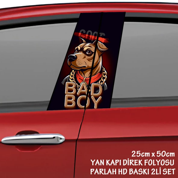 kötü köpek oto sticker - yeni nesil hd baskı kalitesi araba kapı direkleri kaplama folyosu - tuning modifiye aksesuar ürün görseli 1