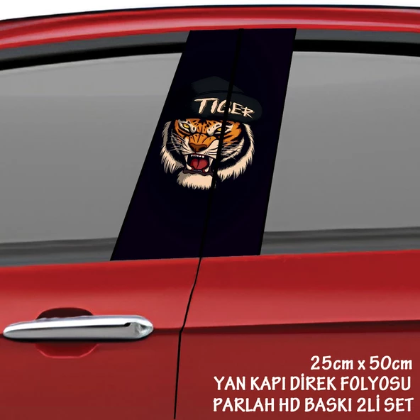 tiger oto sticker - yeni nesil hd baskı kalitesi araba kapı direkleri kaplama folyosu - tuning modifiye aksesuar ürün görseli 1