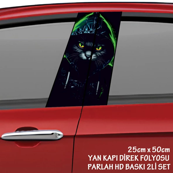 serseri sokak kedisi oto sticker - yeni nesil hd baskı kalitesi araba kapı direkleri kaplama folyosu - tuning modifiye aksesuar ürün görseli 1