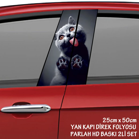 yavru kedicik oto sticker - yeni nesil hd baskı kalitesi araba kapı direkleri kaplama folyosu - tuning modifiye aksesuar ürün görseli 1