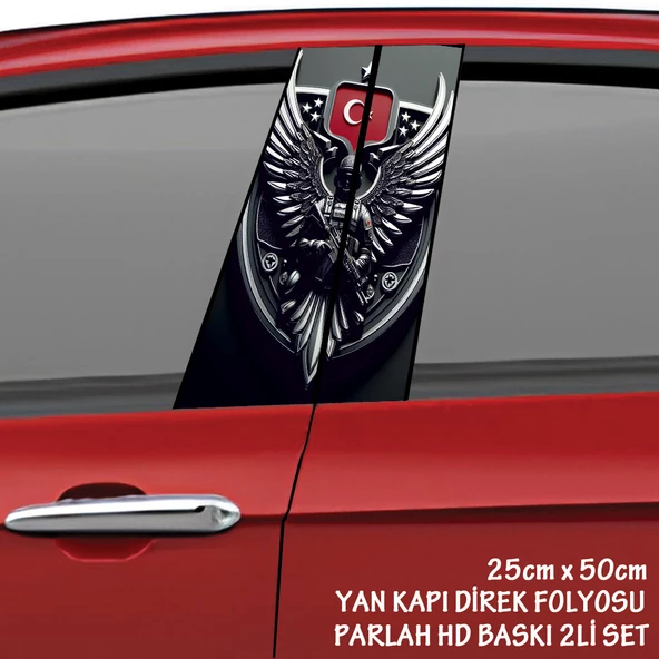 kanatlı kartal arma tarzı oto sticker - yeni nesil hd baskı kalitesi araba kapı direkleri kaplama folyosu - tuning modifiye aksesuar ürün görseli 1