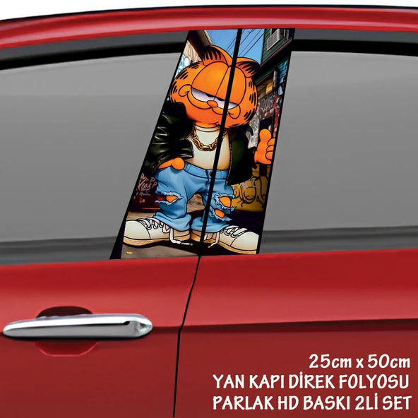 yaramaz sokak kedisi oto sticker - yeni nesil hd baskı kalitesi araba kapı direkleri kaplama folyosu - tuning modifiye aksesuar ürün görseli 1