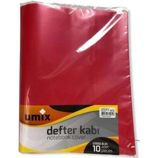 Umix Hazır Defter Kabı A4 10Lu Kırmızı ürün görseli 1
