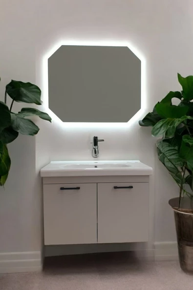 USART New 80 Nardo Gri Soft Dokulu Kadife Yüzey Banyo Dolabı Takimi Demonte ürün görseli 1