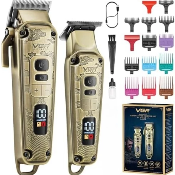 Orijinal VGR V-643 profesyonel saç düzeltici erkekler için Set elektrikli yıkanabilir sakal saç kesme şarj edilebilir kesimi makinesi ürün görseli 1