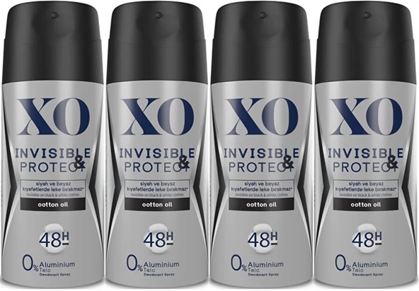 XO Deodorant 150ML Men-Erkek Invisible & Protect (4 Lü Set) ürün görseli 1