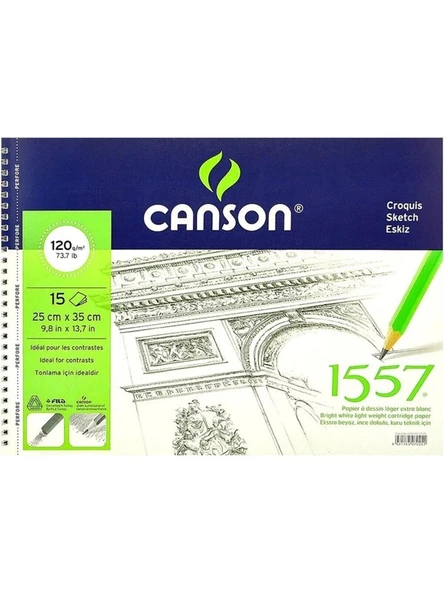 Canson 1557 Resim Ve Çizim Blok 120Gr 25X35 15Yp Spiralli Resim Defteri ürün görseli 1