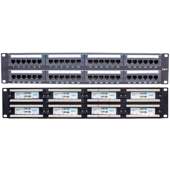 Powermaster PM-18501 48 Port UTP CAT6 Patch Panel ürün görseli 1