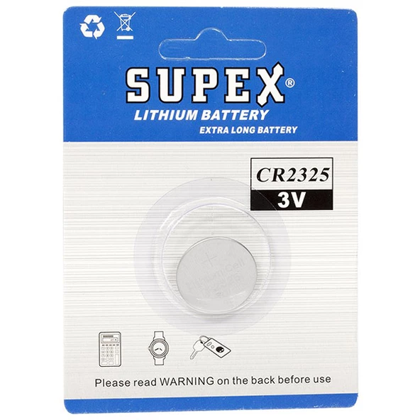 Supex CR2325 3 Volt Lityum Pil Tekli ürün görseli 1