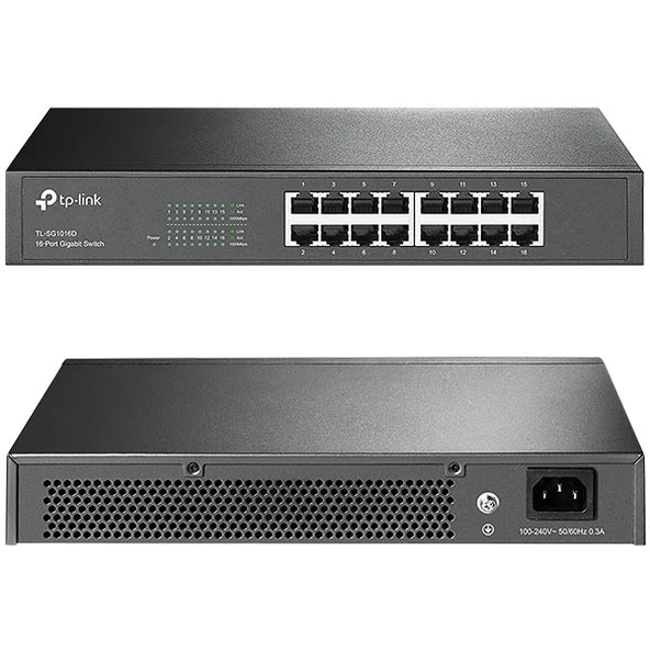 Tp-Link TL-SG1016D 16 Port Gigabit Ethernet Switch - Resim 4