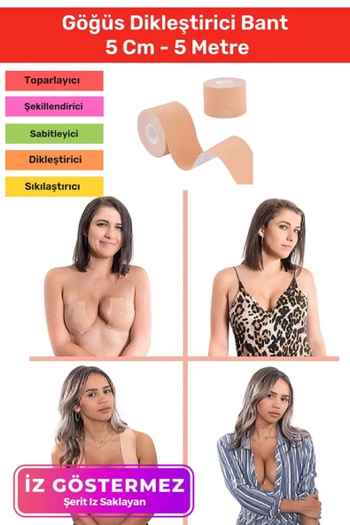 Yeni Ürün Suya Tere Dayanıklı Göğüs Kaldırıcı Dikleştirici Sabitleyici Şekillendirici Bant - 5 Metre ürün görseli 1