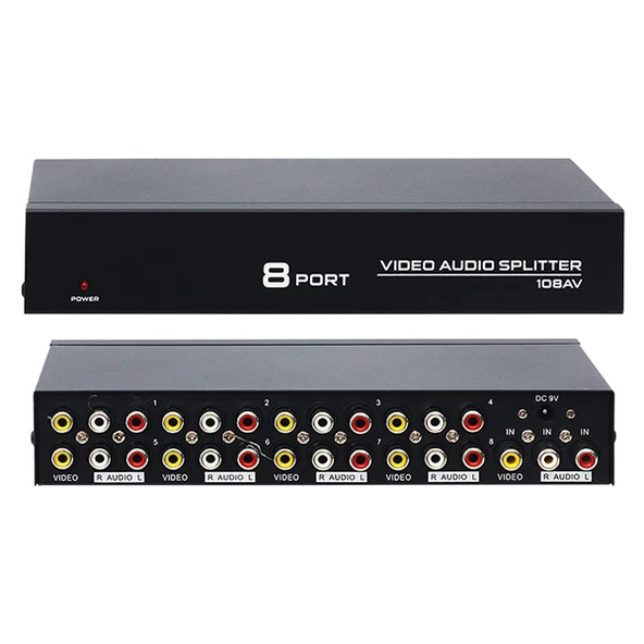 Powermaster PM-4832 8 Port Video Stereo Audio Dağıtıcı Çoğaltıcı 1024X768-85HZ ürün görseli 1