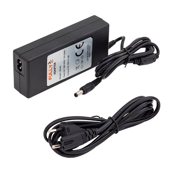 Fully O-1624A 24 Volt - 2.5 Amper Plastik Kasa Masaüstü Adaptör 5.5*2.5 Uç ürün görseli 1
