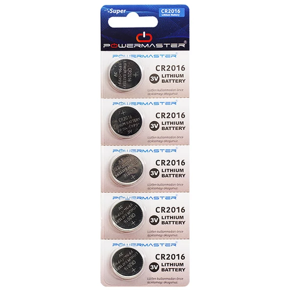 Powermaster PM-9535 CR2016 3 Volt Lityum Para Pil (5'Li Paket) ürün görseli 1