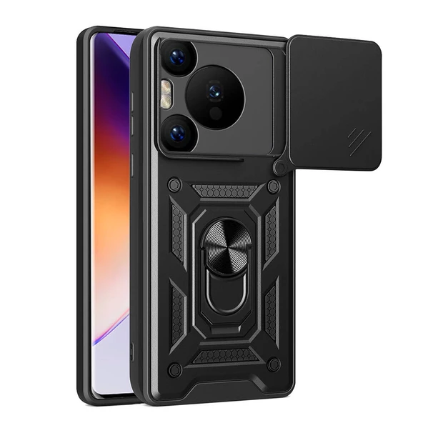 Gpack Huawei Pura 70 Pro Kılıf Pars Sürgülü Vega Yüzüklü Sert Silikon ürün görseli 1