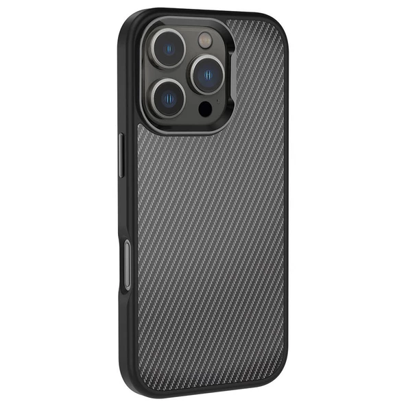 Gpack Apple iPhone 16 Pro Max Kılıf Parlak Kamera Çerçeveli Karbon Fiber Görünümlü Venus Kapak ürün görseli 1