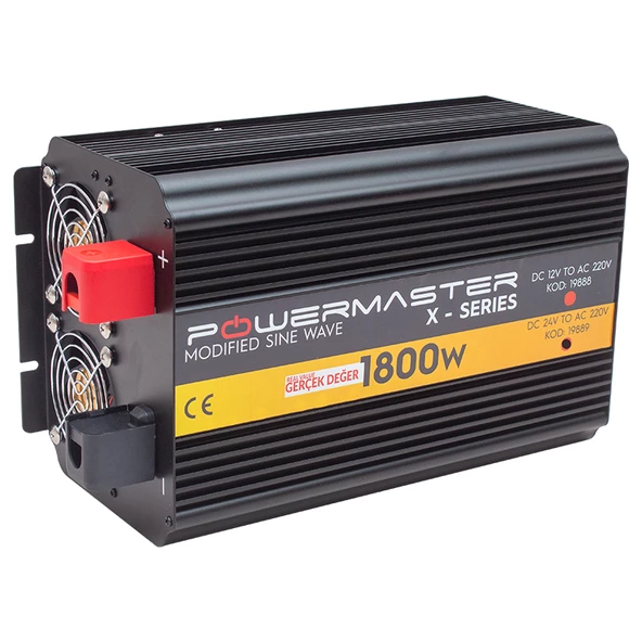 POWERMASTER PWR1800-24 ÇİFT DİJİTAL EKRAN 24 VOLT - 1800 WATT MODIFIED SINUS WAVE INVERTER ürün görseli 1