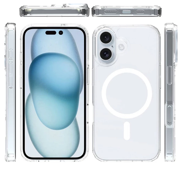 Gpack Apple iPhone 16 Kılıf Magsafeli Sert PC Embos Kapak - Resim 3