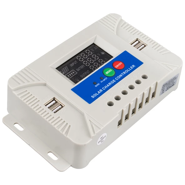 Powermaster PM-40A 12V-24V 40 Amper 4 USB Çıkışlı Dijital Ekranlı Solar Şarj Regülatörü ürün görseli 1