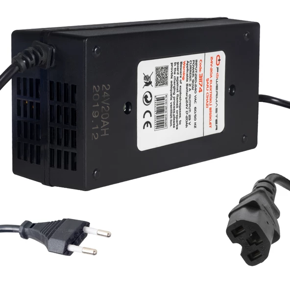 Powermaster PM-31174 24 Volt - 20 Amper C16 Uçlu Elektrikli Bisiklet Şarj Cihazı ürün görseli 1