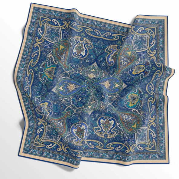 90 X 90 İpek Vual  İnce Eşarp - 03577 - Resim 2