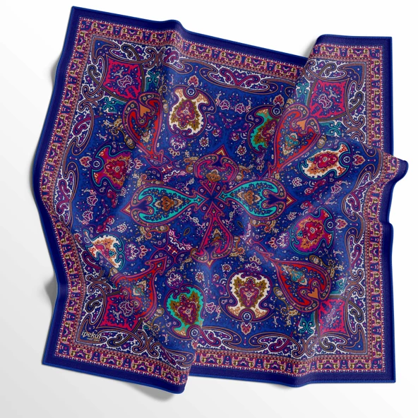 90 X 90 İpek Vual  İnce Eşarp - 03576 - Resim 7