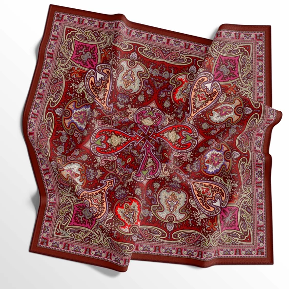 90 X 90 İpek Vual  İnce Eşarp - 03576 - Resim 4