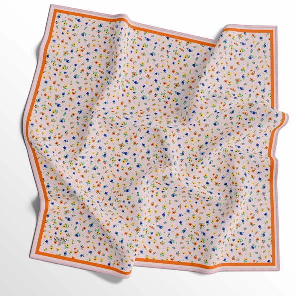 90 X 90 İpek Vual  İnce Eşarp - 03575 - Resim 2