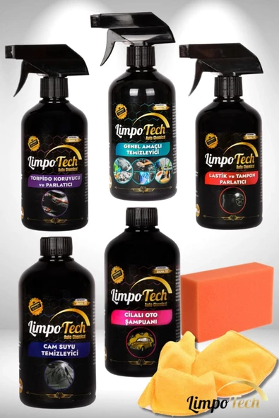 Limpotech Seti7ürünlü Lastik Parlatıcı Torpido Parlatıcı Detaylı Iç Temizleyici Şampuan Araçbakımset ürün görseli 1