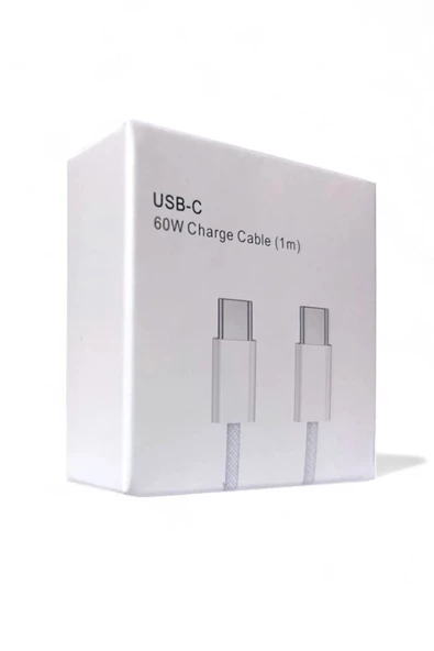 iphone 15 / 15 Plus / 15 Pro / 15 Pro Max uyumlu  Orijinal Şarj Kablosu Type-c 60W Örgü Kablo ürün görseli 1