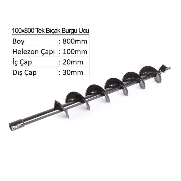 Tek Bıçak Toprak Burgu Ucu 10cm ürün görseli 1