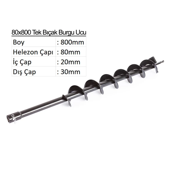 Tek Bıçak Toprak Burgu Ucu 8cm ürün görseli 1