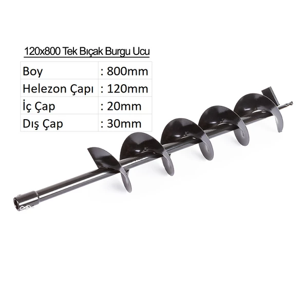 Tek Bıçak Toprak Burgu Ucu 12cm ürün görseli 1