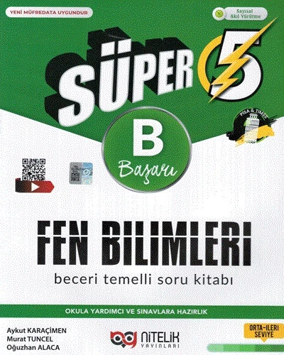 Nitelik Yayınları Süper 5.Sınıf Fen Bilimleri B Başarı Beceri Temelli Soru Kitabı ürün görseli 1