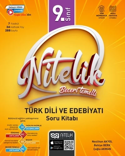 Nitelik Yayınları 9. Sınıf Nitelik Beceri Temelli Türk Dili ve Edebiyatı Soru Kitabı ürün görseli 1